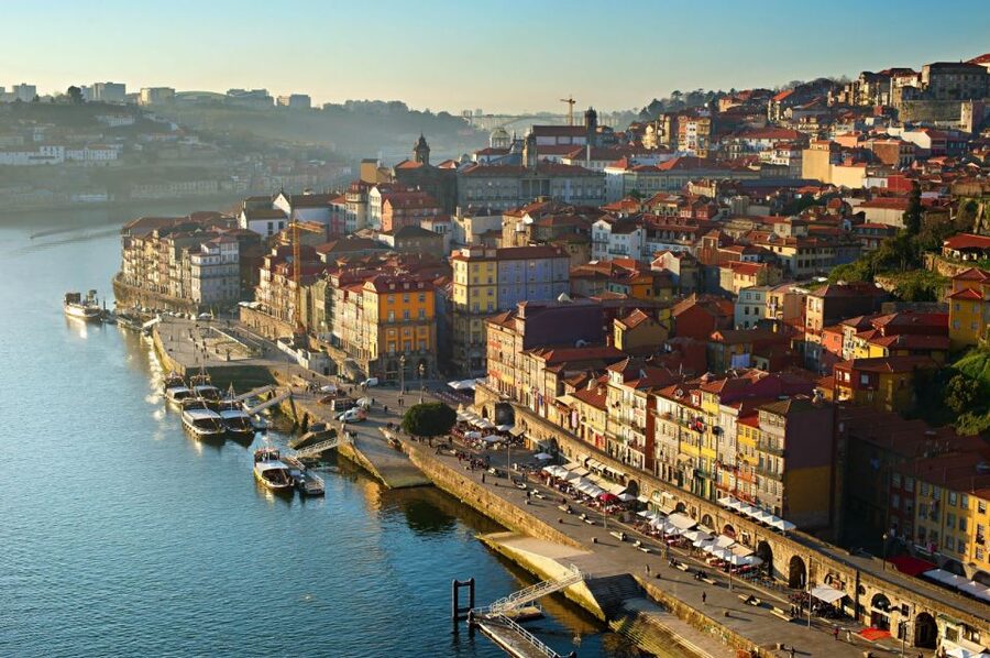 Best of Porto - Private Tour from Lisbon - Gaia and the Douro River: wine-cellar scenery across the water