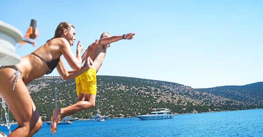Boat Party to the Beach with Swimming Stops, DJ and Open Bar - Price and Value: The $41 Math (and the €1.30 Tax)