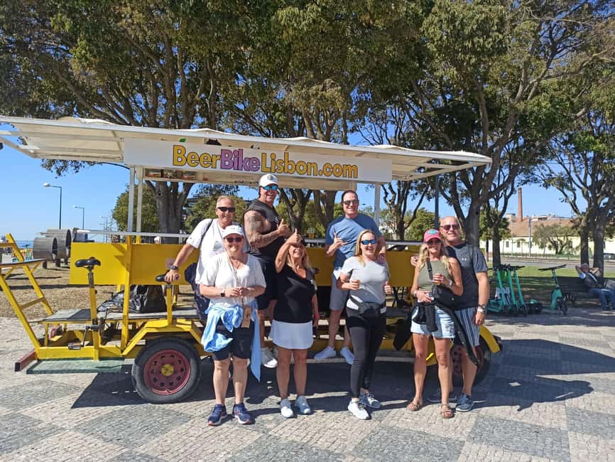 Lisbon: 1-Hour Beer, Sangria or Wine Bike Sightseeing Tour - Drinks Onboard: Craft Beer, Sangria, Wine, and Real Group Variety