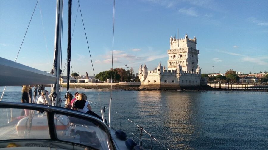 Lisbon: 2-Hour Sailing Yacht Cruise & Guided Tour w/2 drinks - Out over the Tagus Estuary toward the Vasco de Gama Bridge
