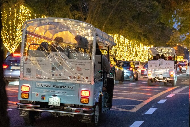 Lisbon Christmas Lights Tuk-Tuk Tour with Local Guide - Chiado drive-through: Armazens do Chiado and LED mapping magic