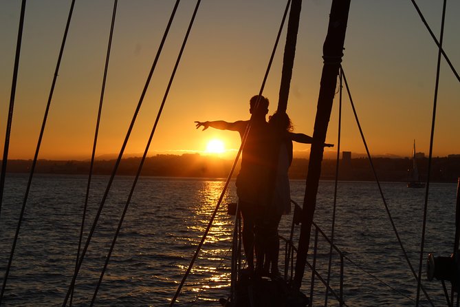 Lisbon: Daylight or Sunset on a Vintage Sailboat - Belém Tower and the Jerónimos Monastery area from the Tagus