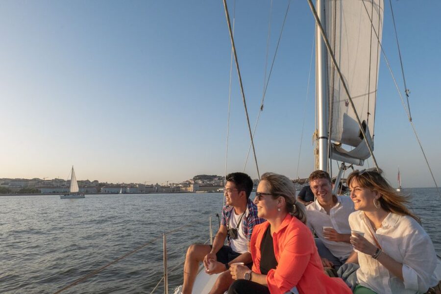 Lisbon: Daytime/Sunset/Night City Sailboat Tour with Drink - Ajuda National Palace and Cordoaria Nacional: a calmer slice of shoreline