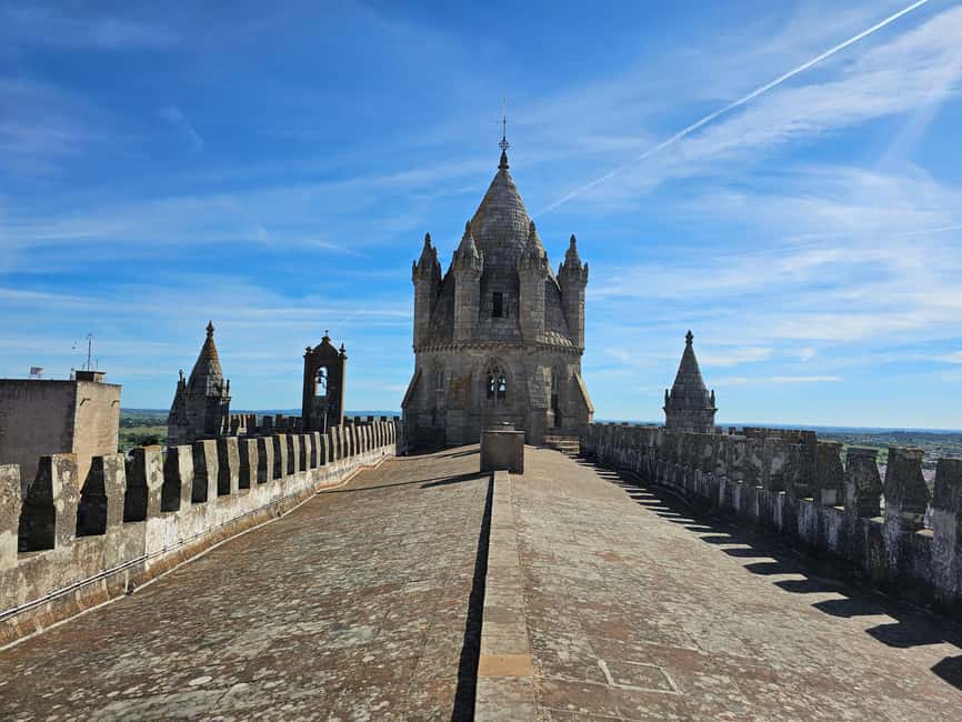 Lisbon: Évora (w/ Cathedral & Bones), Cartuxa & Cork Factory - Évora Cathedral: rooftop payoff, stair workout