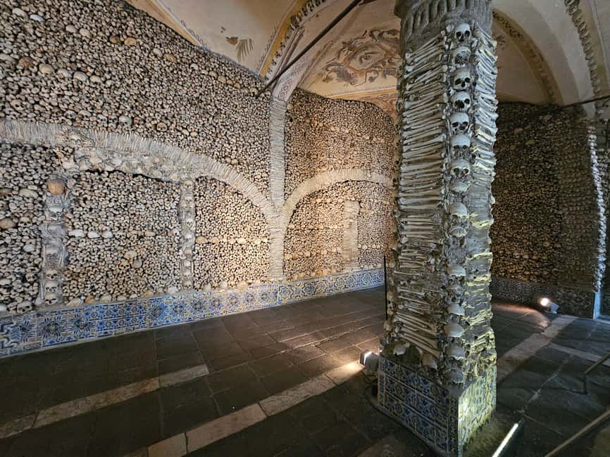 Lisbon: Évora (w/ Cathedral & Bones), Cartuxa & Cork Factory - Chapel of Bones: eerie, but not just for the shock