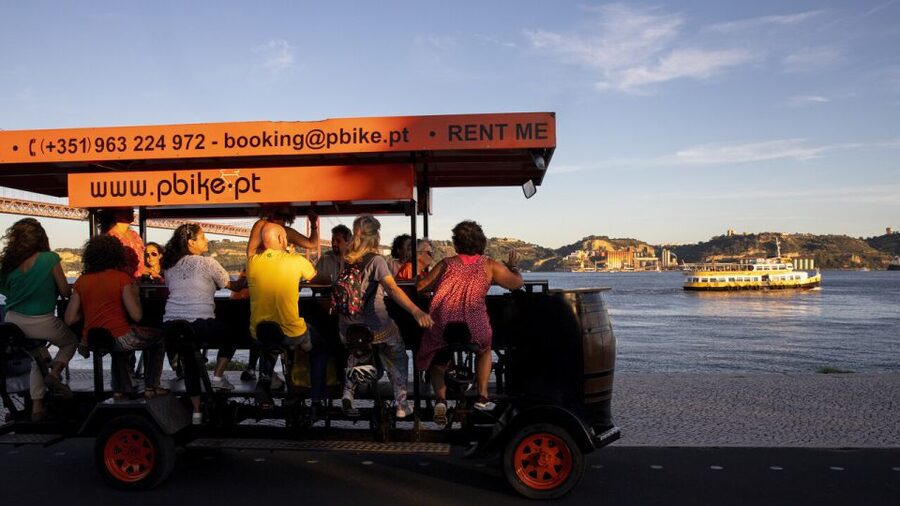 Lisbon: Fun Beer Bike by the Seafront - What a Tejo River Beer Bike Is Like in 60 Minutes