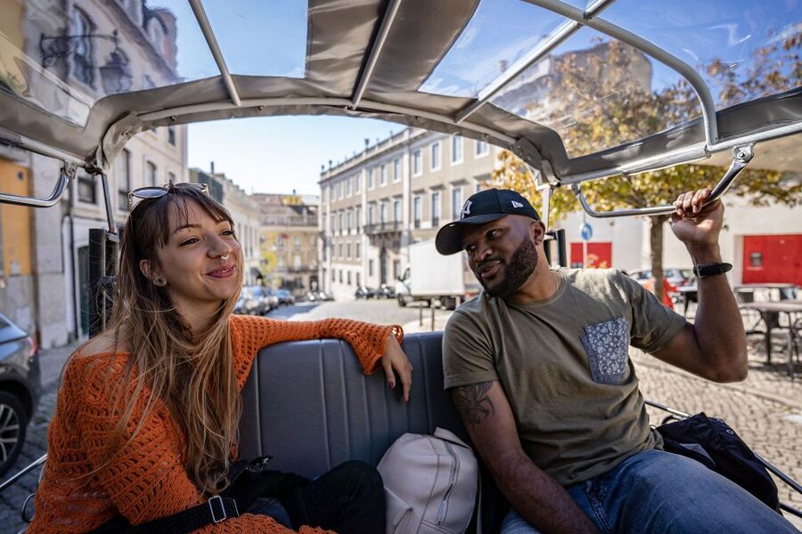 Lisbon: Guided Tuk-Tuk Tour Along the Historic Tram Line 28 - Entering the Tram 28 vibe from Hard Rock Cafe Lisboa