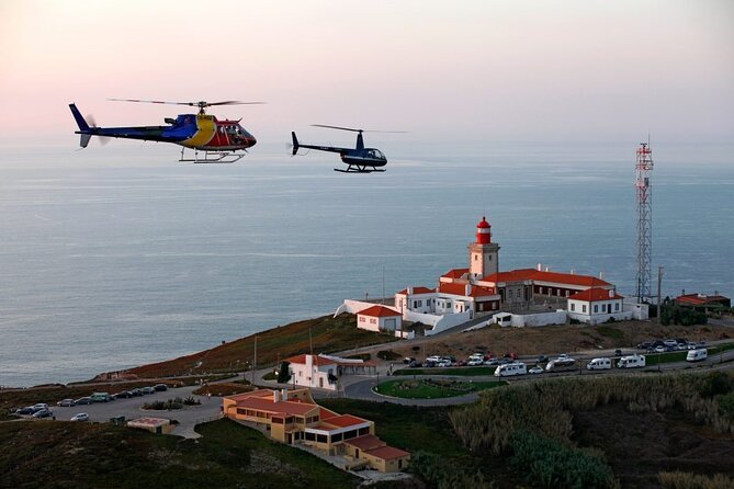 Lisbon: Helicopter Tour over Cascais & Cabo da Roca - Taking off over the Tagus-to-Atlantic shift
