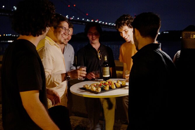 LISBON NIGHT TOUR in a Vintage Jeep with FOOD & DRINK TASTINGS - MAAT after dark: architecture you can still feel even in night light