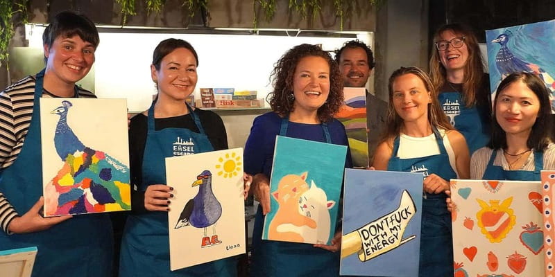 Lisbon: Paint & Unlimited Wine Experience | Easel Escape - Unlimited Wine All Evening: The Real Social Engine