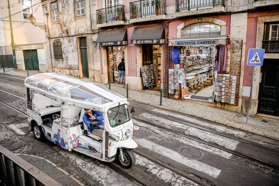 Lisbon: Private Expert City Tour by Eco Tuk Tuk - Down in Baixa, toward the Cathedral: where Lisbon gets orderly