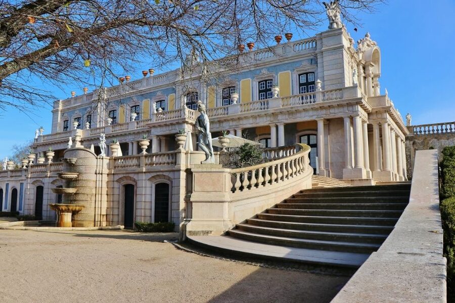 Lisbon: Private Historical Tour to Queluz and Ajuda Palaces - Ajuda National Palace in Belém: the dining room and ceiling story of King João VI