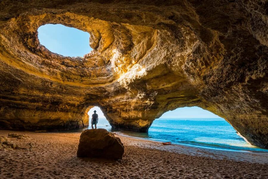 Lisbon: Private Tour to Algarve, Algar Seco, Benagil & Lagos - Algar Seco: Boneca Window and cliffside boardwalk views