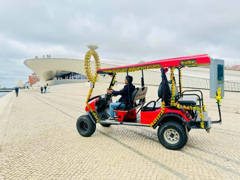 Lisbon: Priver Guided Tuk Tuk Tour With Hotel Pickup - Graça: tiles, colorful buildings, and street art pass-by energy