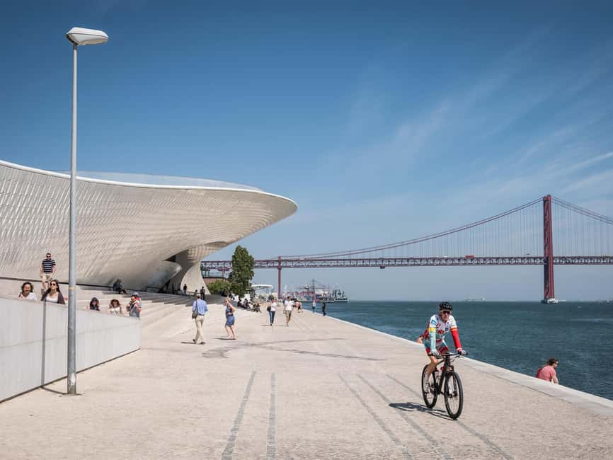 Lisbon: Skip-the-Line Pastéis de Belém & Belém Tuk-Tuk Tour - MAAT rooftop terrace: river and bridge panoramas you’ll plan around