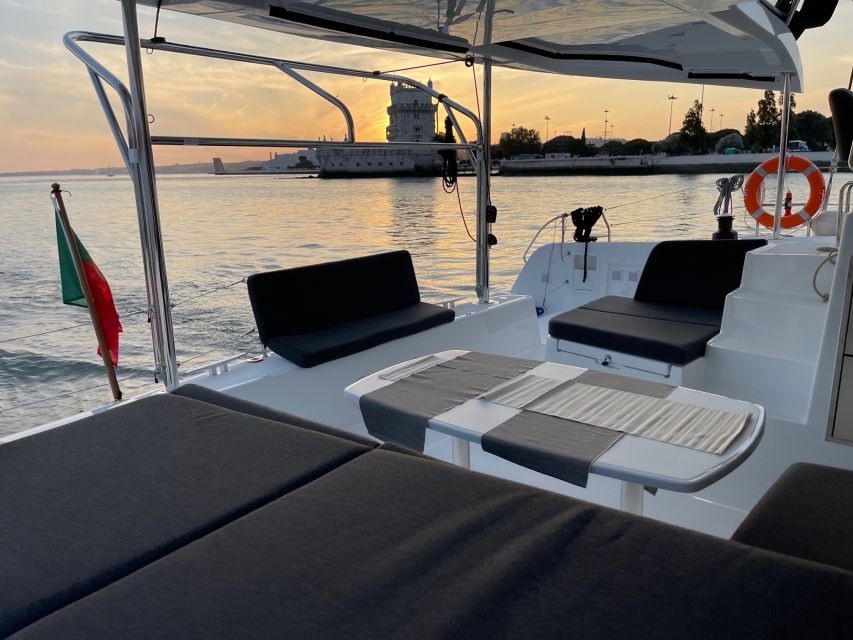 Lisbon: Sunset and Wine Luxury Catamaran Cruise - A first look at Lisbon: the Belem Tower photo stop
