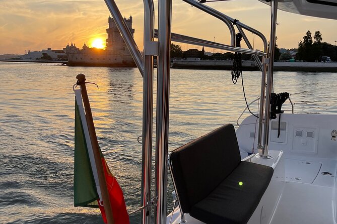 LUXURY Catamaran Sunset and Wine cruise - The Sailing Route: From Discoveries Monument to Belem Tower at Night