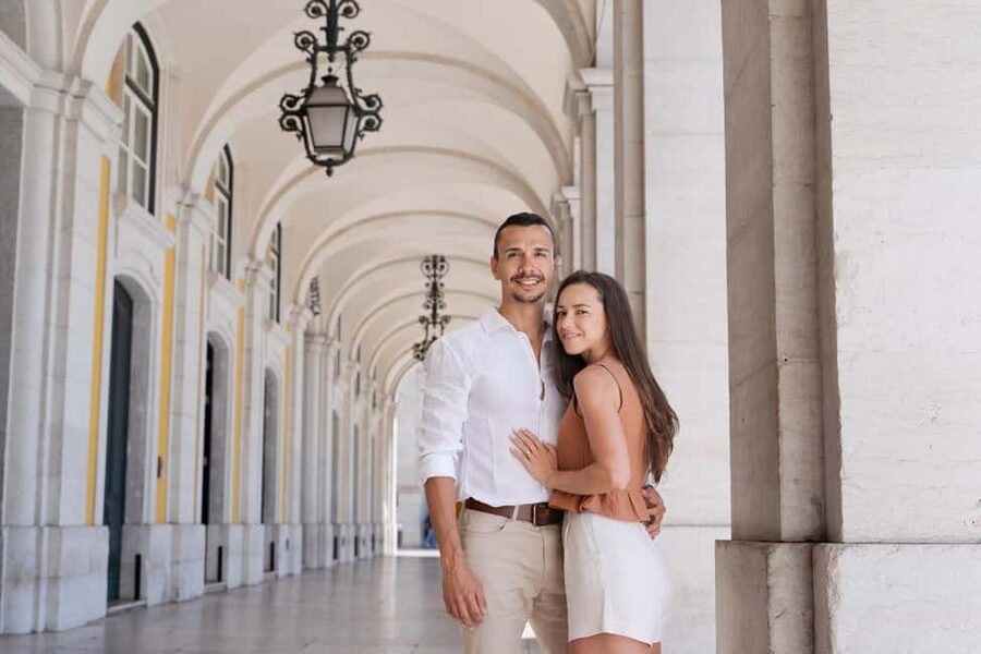 Praça do Comércio: Professional Photoshoot with a Local - Praça do Comércio photo stop: arches, yellow façades, and classic Lisbon framing