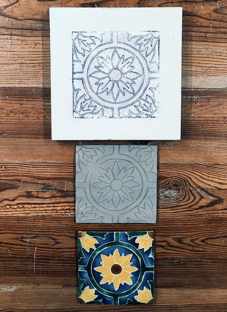 Sintra: Hispanic Moorish Tile Workshop - From painted tile to fired keepsake: pickup vs delivery